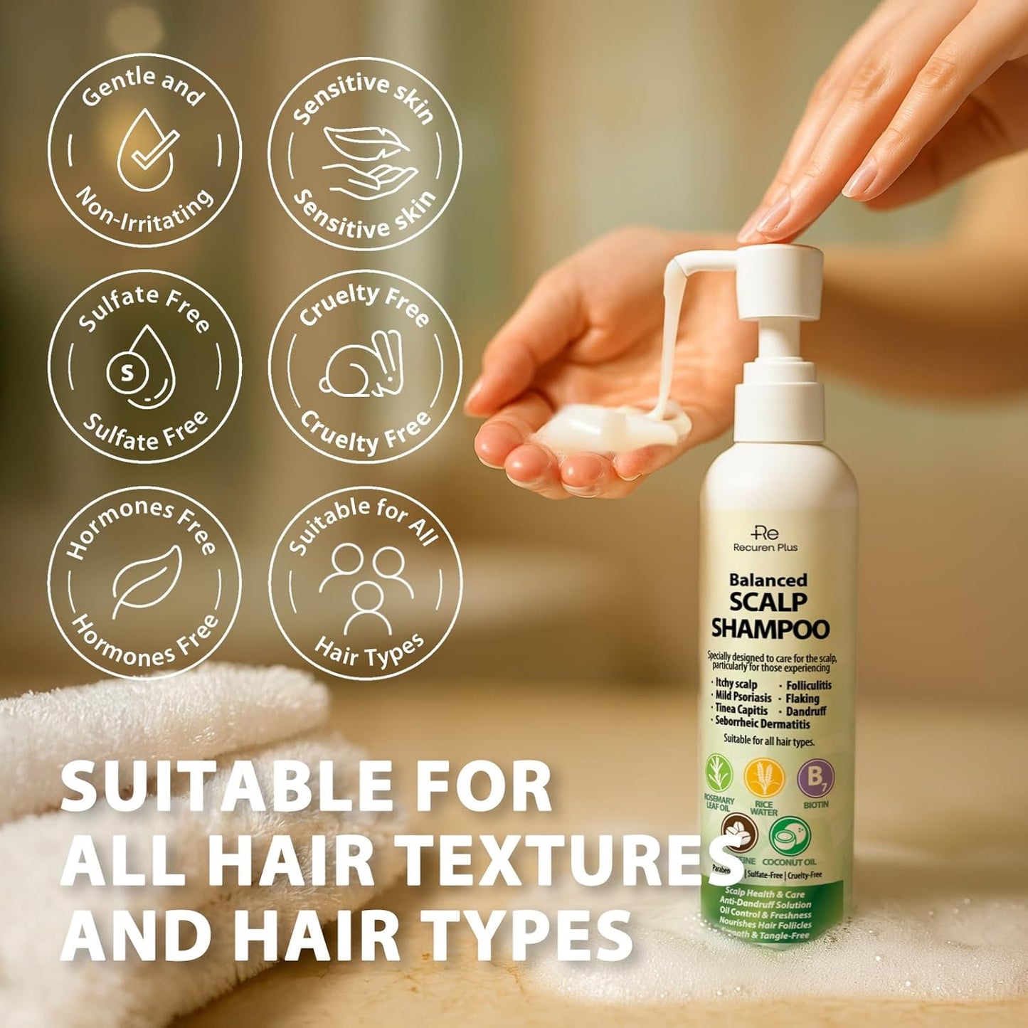Antifungal Shampoo for Folliculitis & Seborrheic Dermatitis - Scalp Treatment with Salicylic Acid & Coconut Oil | 8.8 fl. oz
