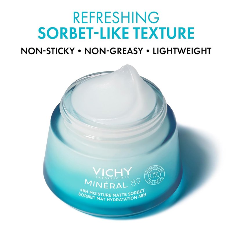 Vichy Mineral 89 Moisture Boosting Cream - Fragrance-Free Daily Face Moisturizer with Hyaluronic Acid | Suitable for All Skin Types