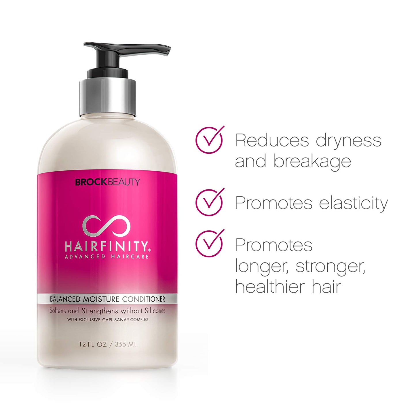 Hairfinity Balanced Moisture Biotin Conditioner - Silicone & Sulfate Free Growth Formula, white Coconut, 12 Fl Oz