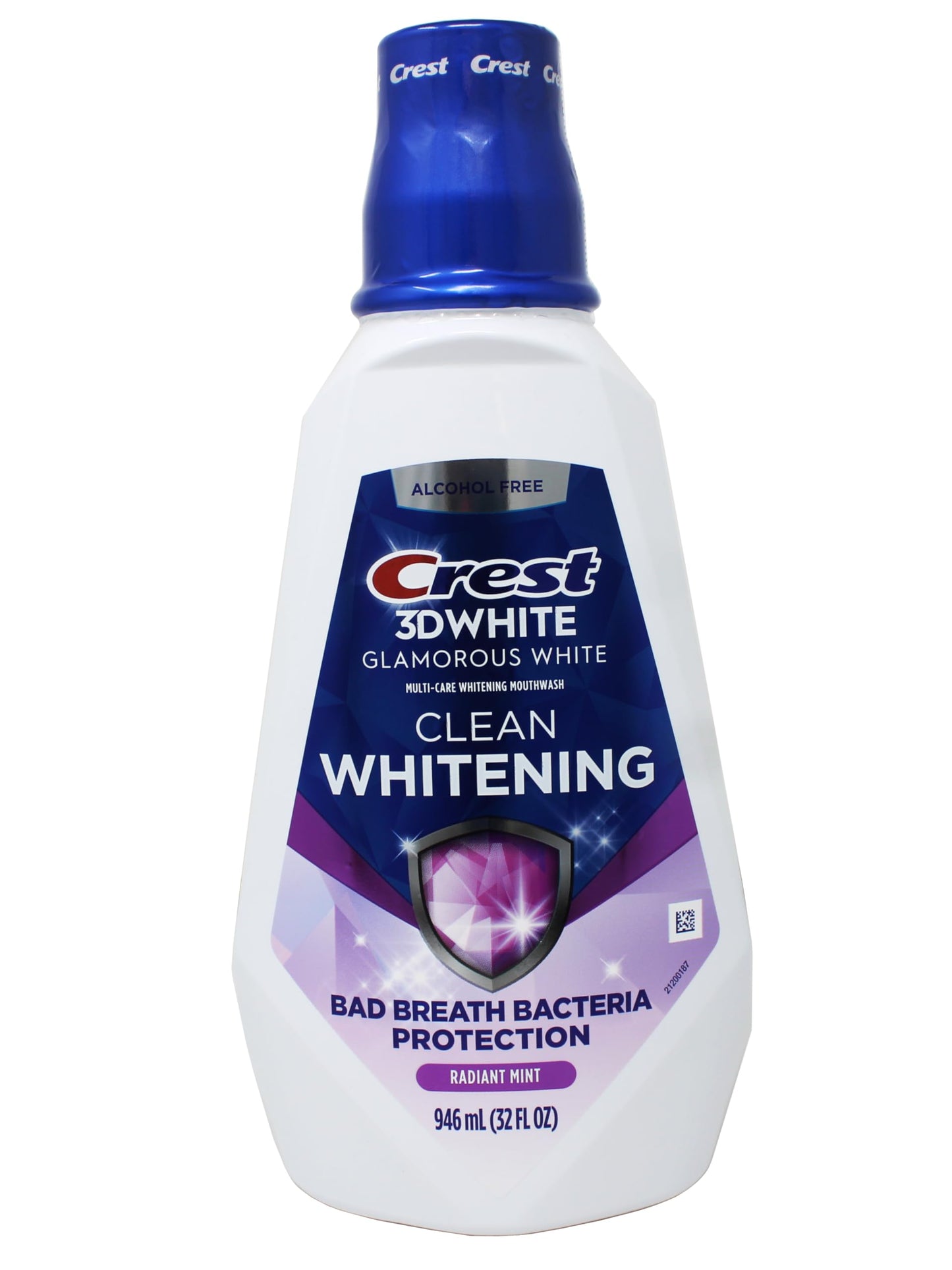Crest 3D White Glamorous White Mouthwash, Alcohol Free Multi-Care Whitening Mouthwash, Arctic Mint, 32 fl oz (946 mL)