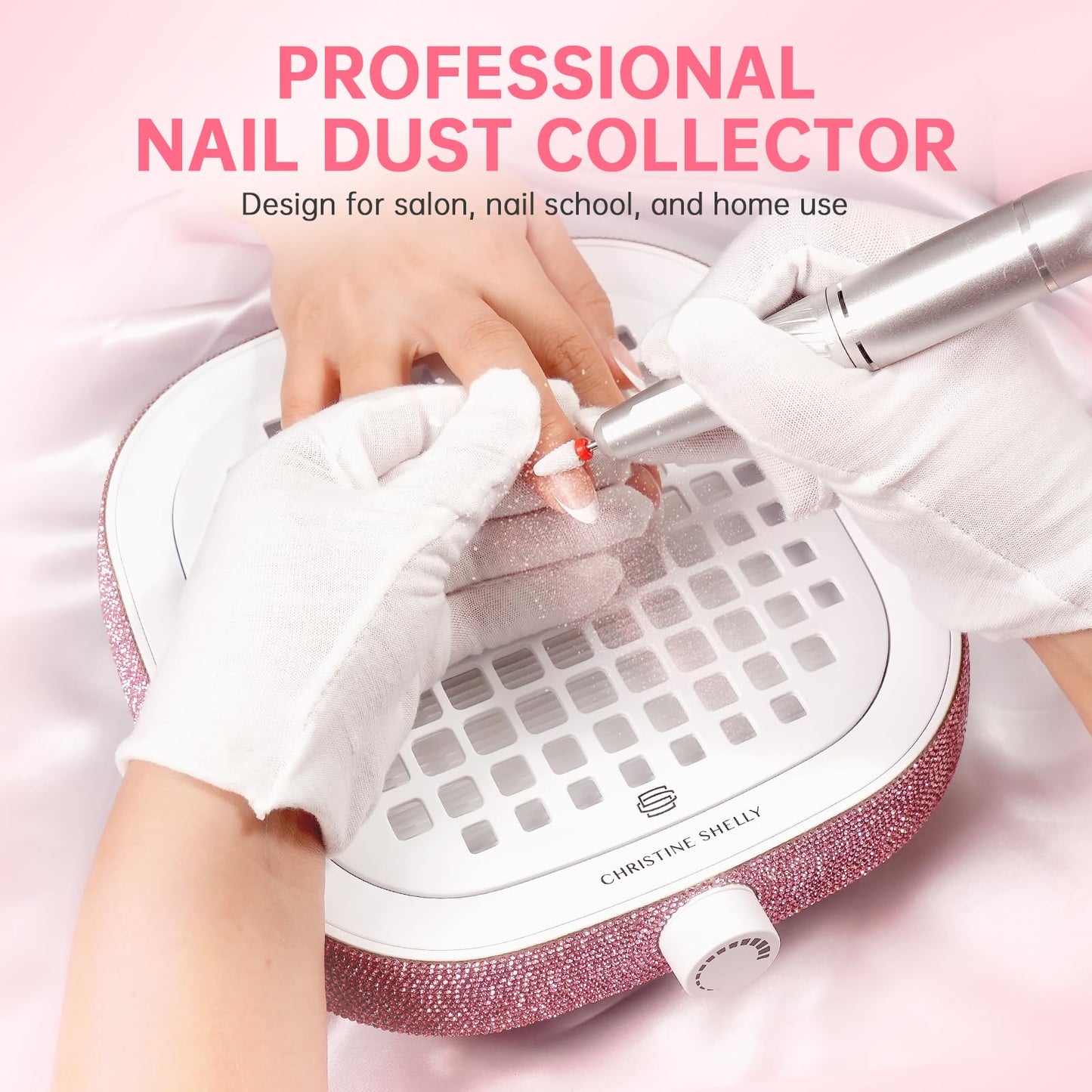 CHRISTINE SHELLY Nail Dust Collector, 4000RPM Dust Collector Nail Tech