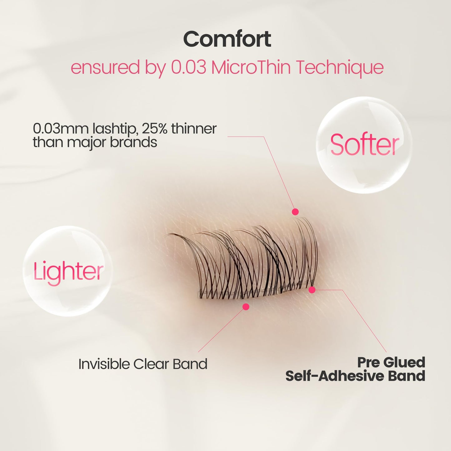 Self Adhesive Press On Lashes 10-14mm, Pop-On Glueless Lash Clusters, Natural ULTRA-THIN Invisible Band Lashes, Reusable No Residue 36 Clusters, Beginner Friendly kit by GlamReal (Fairy Airy)