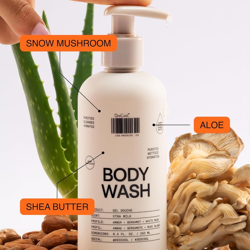 DedCool Body Wash Refill - Hydrating Vegan Formula with Shea Butter & Aloe | 16 fl oz