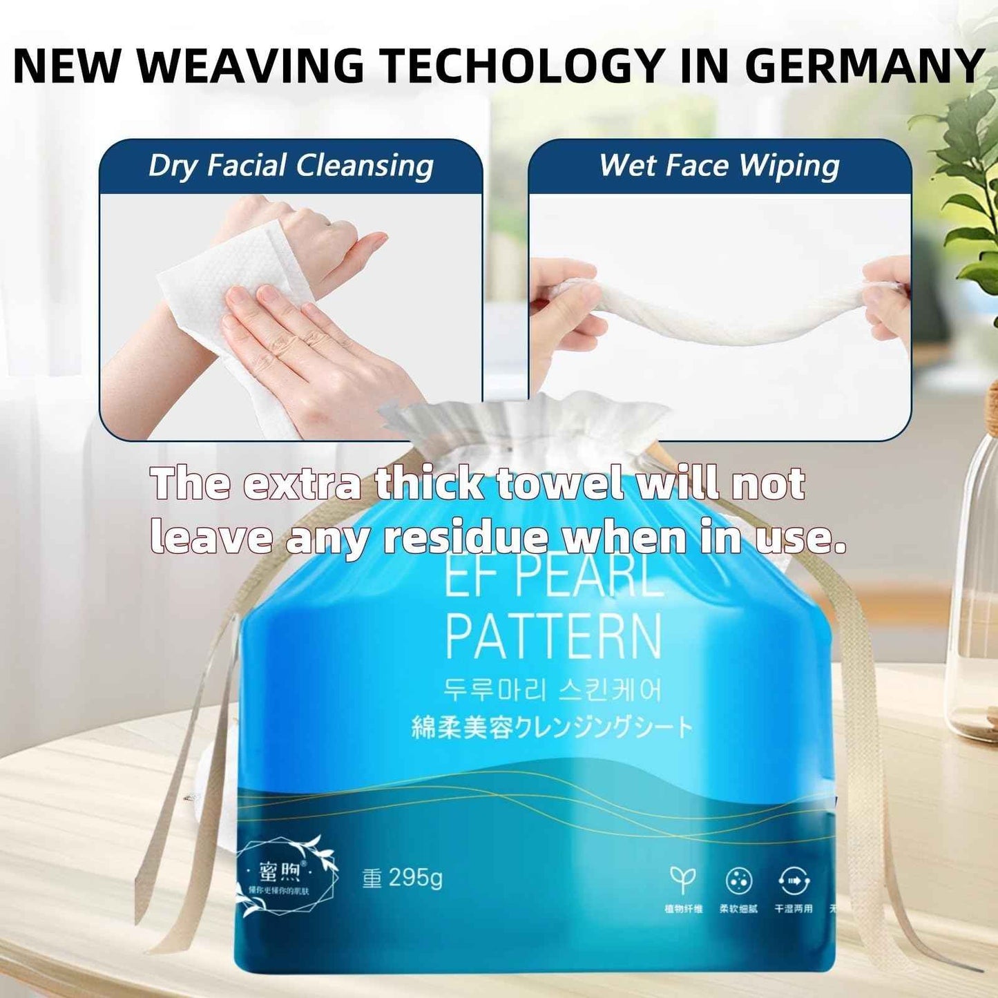 Face towels roll。Hanging face towel disposable，Disposable face towels, MIXUISEE cotton face cloths，super thick 150% face wipes, Suitable for makeup removal and cleansing (Thickened 140 PCS)