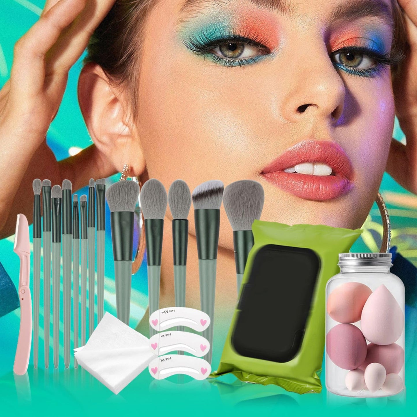 Melearch Makeup Set Box, Festival Surprise Assortment Gift with Professional Makeup Products, Cosmetics Set Party Favors for Women Girls Teenager, Vegan & Cruelty-Free, Set E