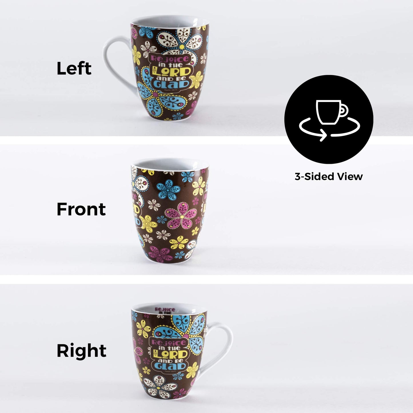 Divinity Boutique 22184 Boxed Mugs, Paisley Flowers, 12 ounce
