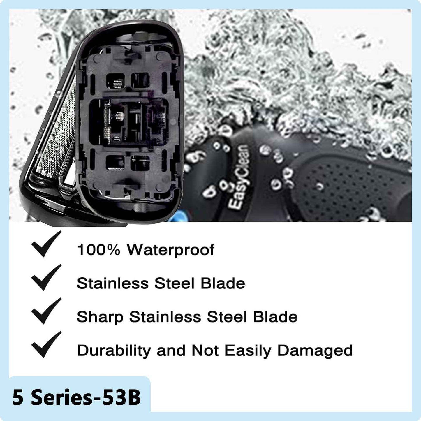 [1 Pack]Series 5 Series 6 53B Shaver Replacement Head Compatible with B-raun New Gens S5 S6 Razors,for S5 Replacement Heads 5050cs,6072cc,6090cc,6020s,6040c,5035s,5020s Etc Model