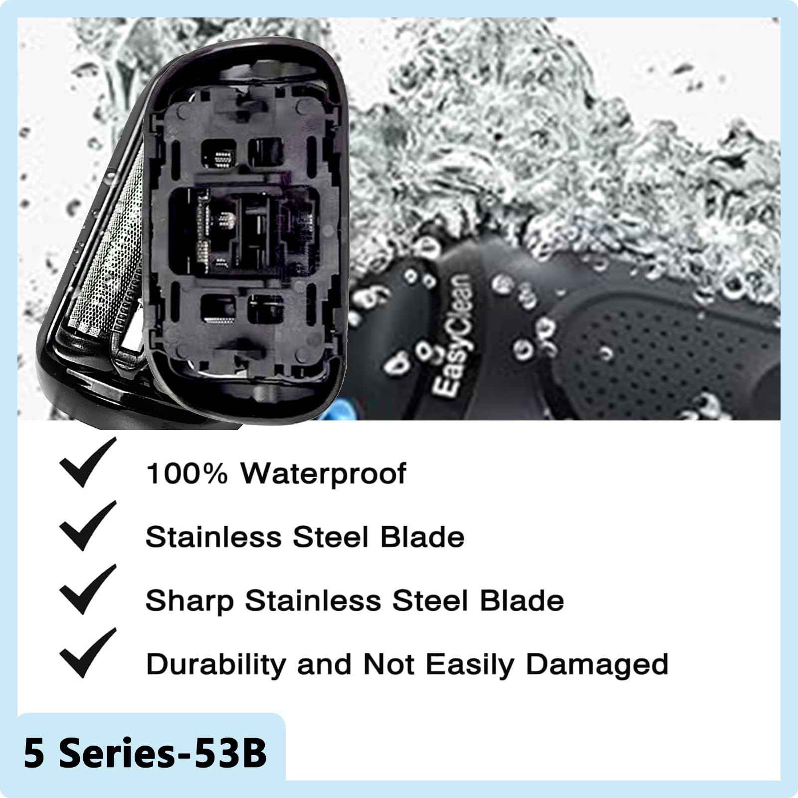 [1 Pack]Series 5 Series 6 53B Shaver Replacement Head Compatible with B-raun New Gens S5 S6 Razors,for S5 Replacement Heads 5050cs,6072cc,6090cc,6020s,6040c,5035s,5020s Etc Model