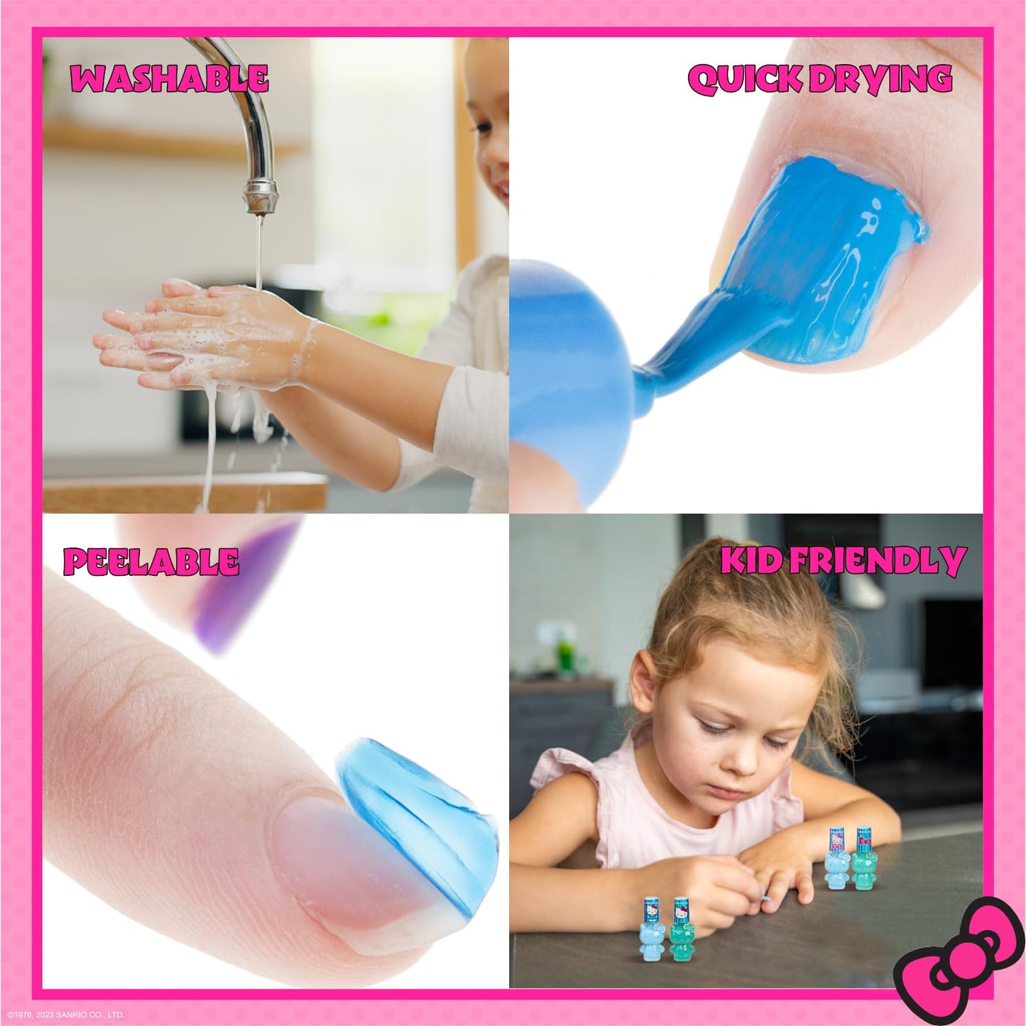 Hello Kitty Nail Polish Set, 18-Piece Peel-Off for Girls, Ages 3+