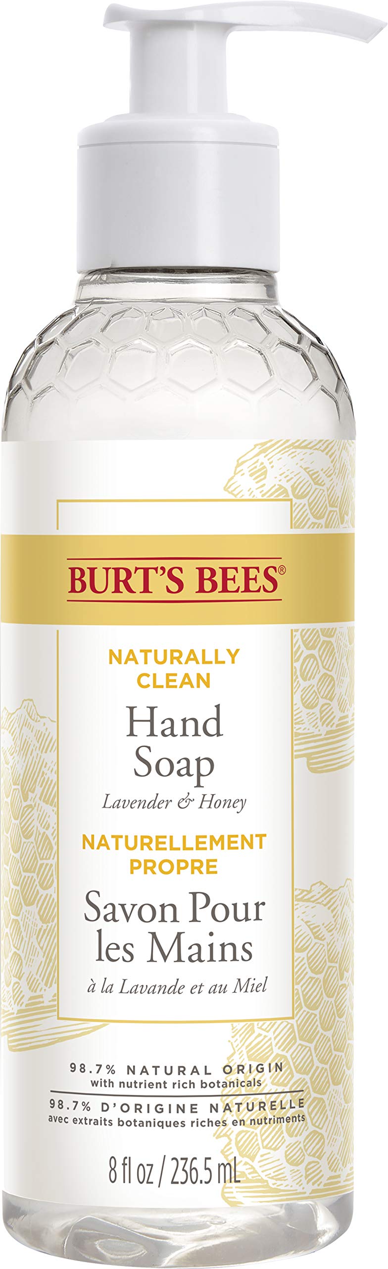 Burt's Bees Naturally Clean Hand Soap with Lavender and Honey, 8 Fluid Ounces (Pack of 3)