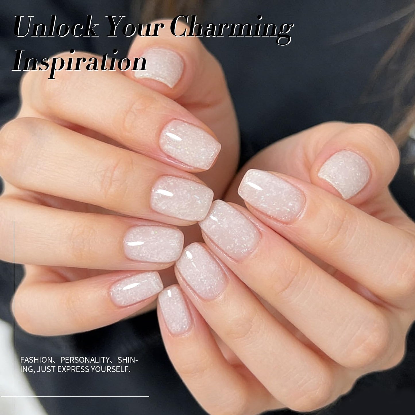 Born Pretty Jelly Gel Nail Polish, Shimmer Glitter Snow Jelly Gel, Milky White Translucent Natural Gel Nail Polish, Manicure Salon DIY for Women Girls 15ML