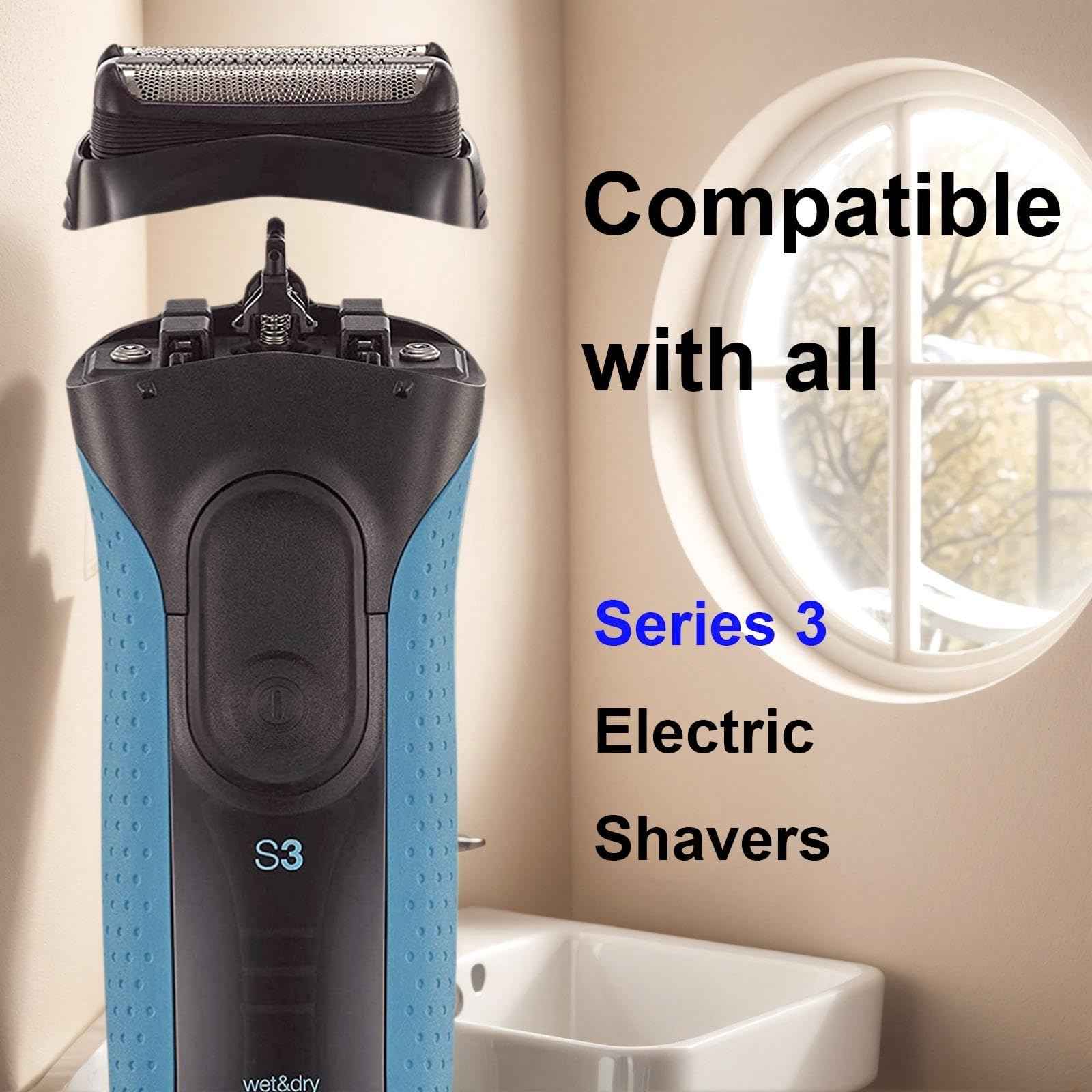 Series 3 Replacement Head for Braun Electric Shaver -21B- Compatible with Braun Electric Razors 300s, 310s, 3010BT (1 Pack)