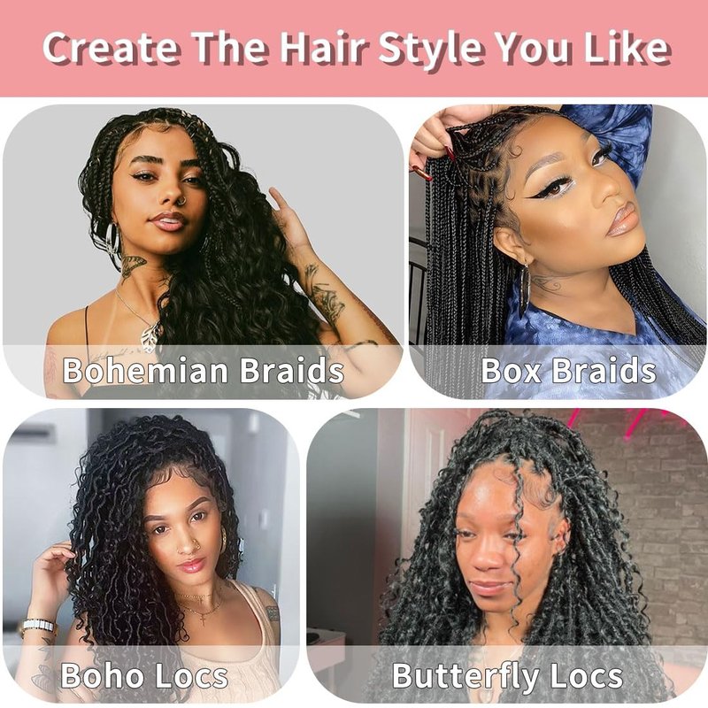 Human Braiding Hair for Boho Braids 12A Deep Water Wave Bulk Human Hair for Braiding No Weft Wet and Wavy Curly Human Hair Extensions (1B-Natural Black-Deep, 110g-20 Inch)