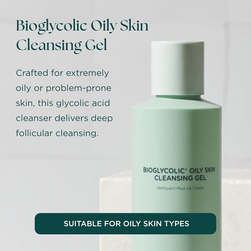 Bioglycolic Oily Skin Cleansing Gel - Glycolic Acid Face Cleanser for Oily, Problem-Prone Skin | 6 fl oz - Cruelty Free