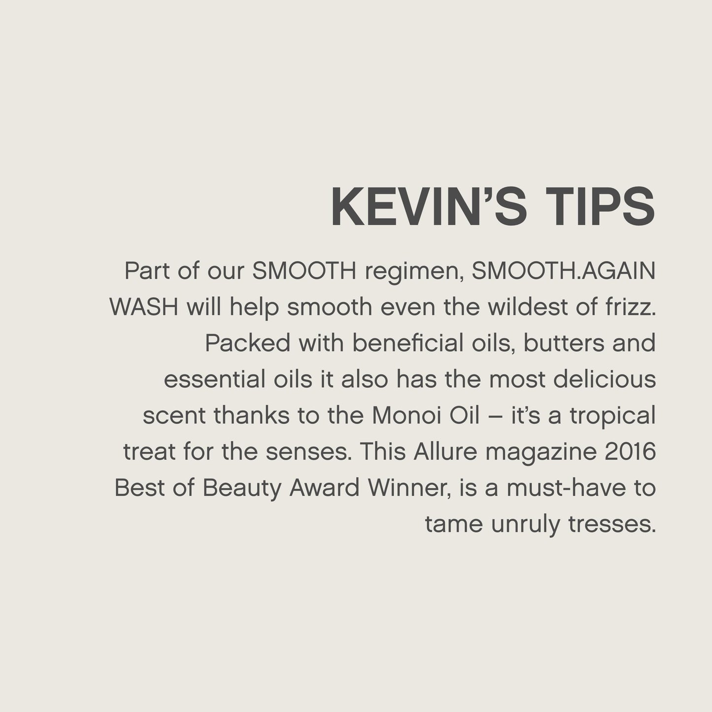 KEVIN.MURPHY SMOOTH.AGAIN WASH - Frizz Control Shampoo - For Thick, Coarse & Unruly Hair - Moisturising Shampoo for Hair Hydration - Sulphate & Paraben Free - 250 mL / 8.4 fl oz