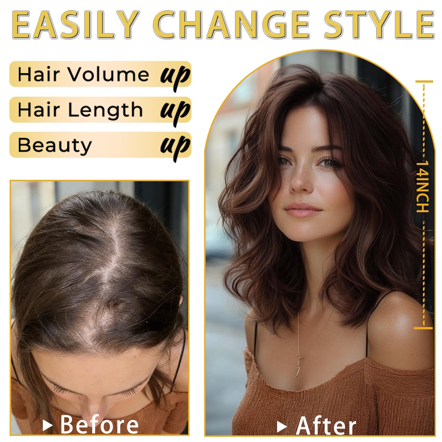 TYQ Hair Toppers for Women 14 Inch Curly Side Part Clip in Bangs(#4)