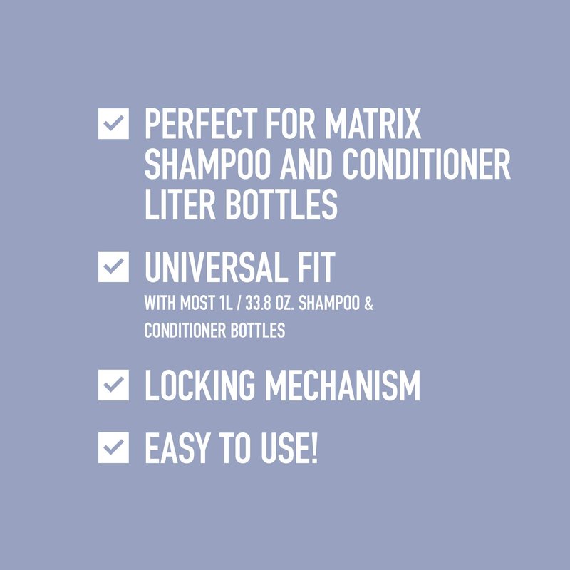 Matrix Universal Dispensing Pump | Shampoo and Conditioner Bottle Pump | Fits 1L Bottles (33.8oz) | Black