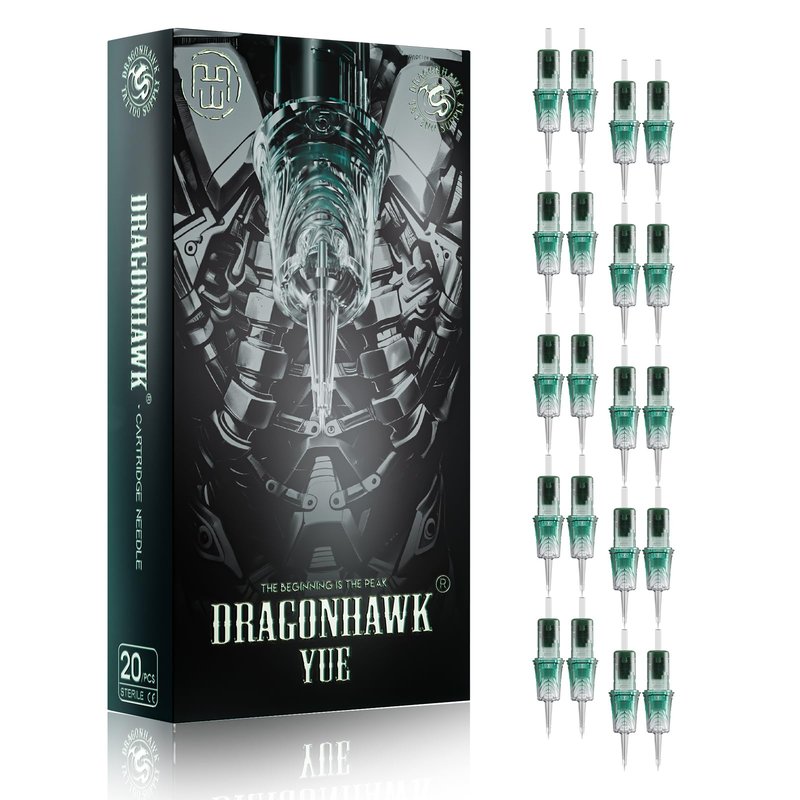 Dragonhawk Yue Professional Tattoo Needles - 20Pcs 1003RL Round Liner Tattoo Cartridges 0.3MM Precise Line Work for Tattoo Artists Disposable Needles