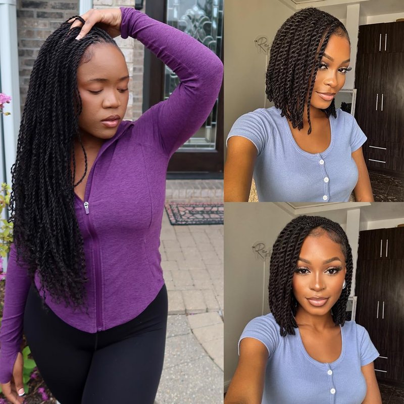 Afro Kinkys Bulk Human Hair Extensions Maroochin 100% Human Hair for Mini Twist, Braids, Dreadlocks, Loc Extensions 50g 12" #1B