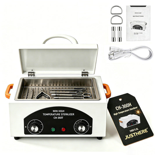 High Temperature Sterilizer Autoclave Machine, 110V 300W 1.5L Metal Tool Cleaner Machine, esterilizador de manicura, Nail Tool Sterilizer with Timer for Sundry Beauty Hair Nail Metal Tools