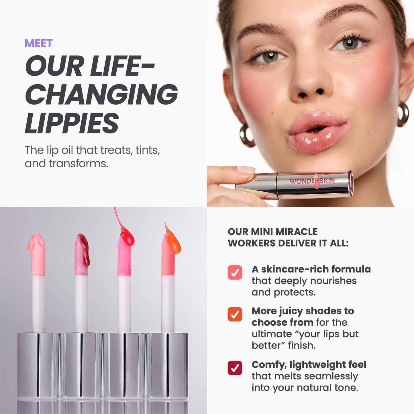 Wonderskin Lip Rehab Serum Oil (Kissed (2 Pack))