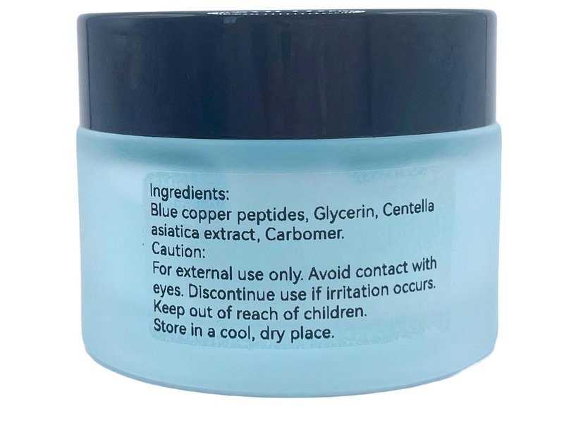 Icoolcat Blue Copper Peptide Face Cream with Acetyl Hexapeptide-8 & Ectoin - Anti-Aging Daily Moisturizer for Fine Lines & Wrinkles - Firming, Hydrating & Barrier Repair Skin Care - 1.7 oz