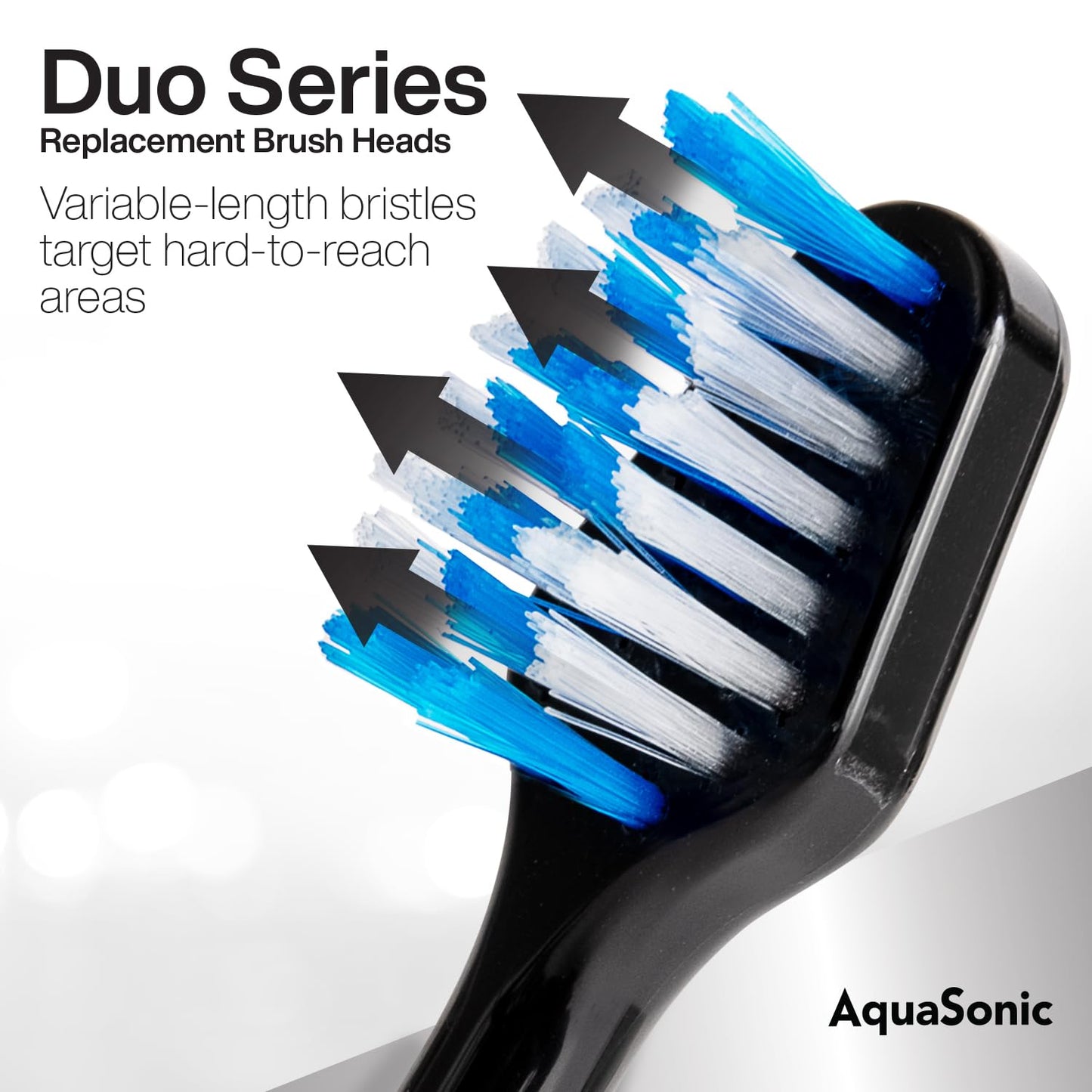 AquaSonic Genuine Duo Series Replacement Brush Heads | for Normal & Sensitive Teeth | Compatible with Duo Series & Home Dental Center Toothbrush Handles | NOT Compatible with Duo Series Pro