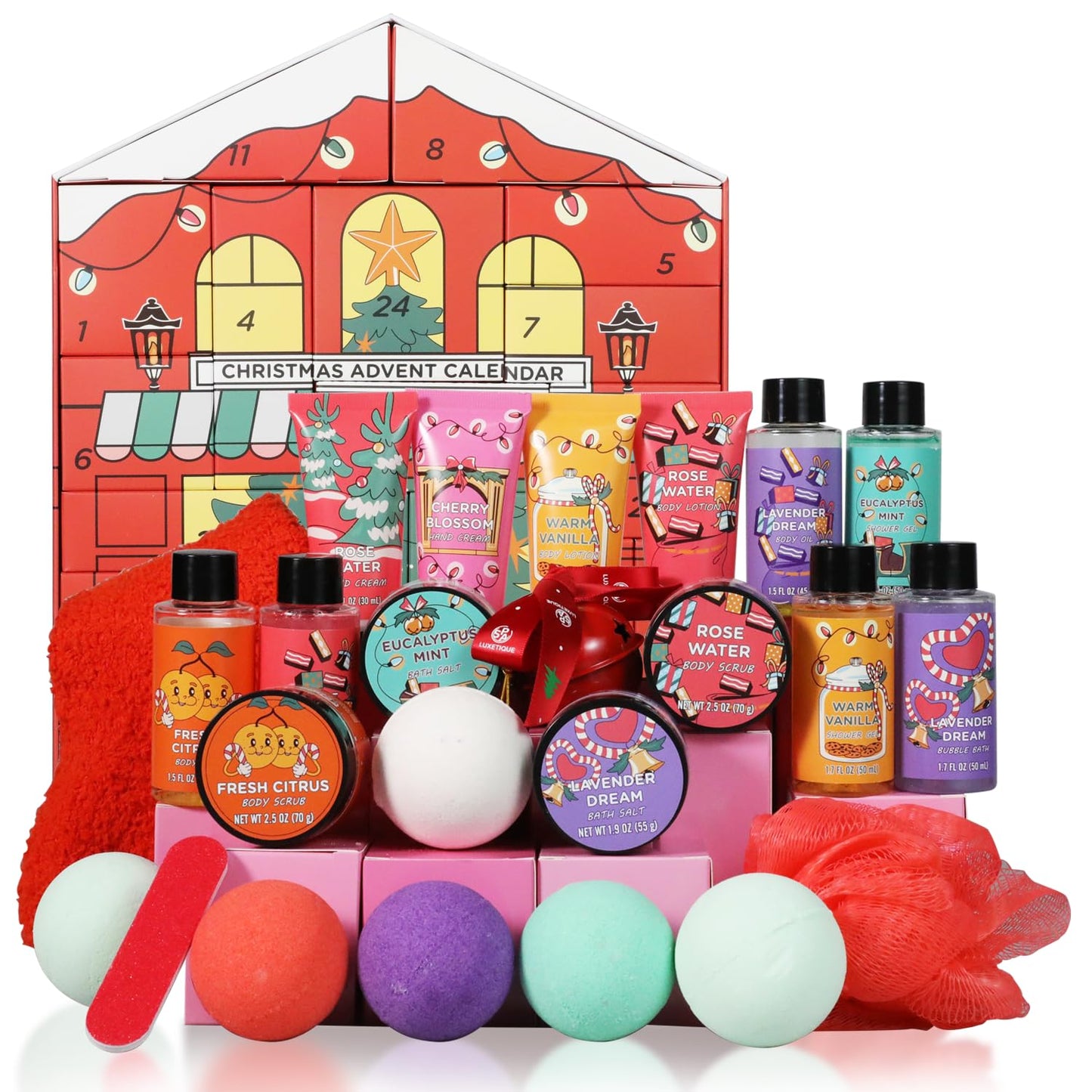 Advent Calendar 2025-24 Days of Skincare Beauty Advent Calendar for Adults, Christmas Gifts for Women, Bath and Body Gift Set for Teen Girls, Girlfriend, Wife