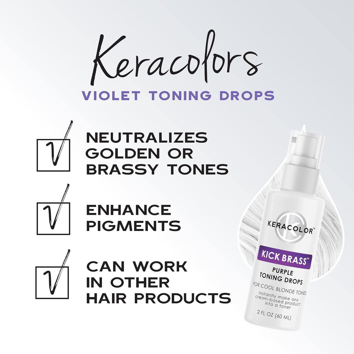 Keracolor Purple Toning Drops - Create Custom Purple Shampoo | Mix with Any Shampoo or Conditioner