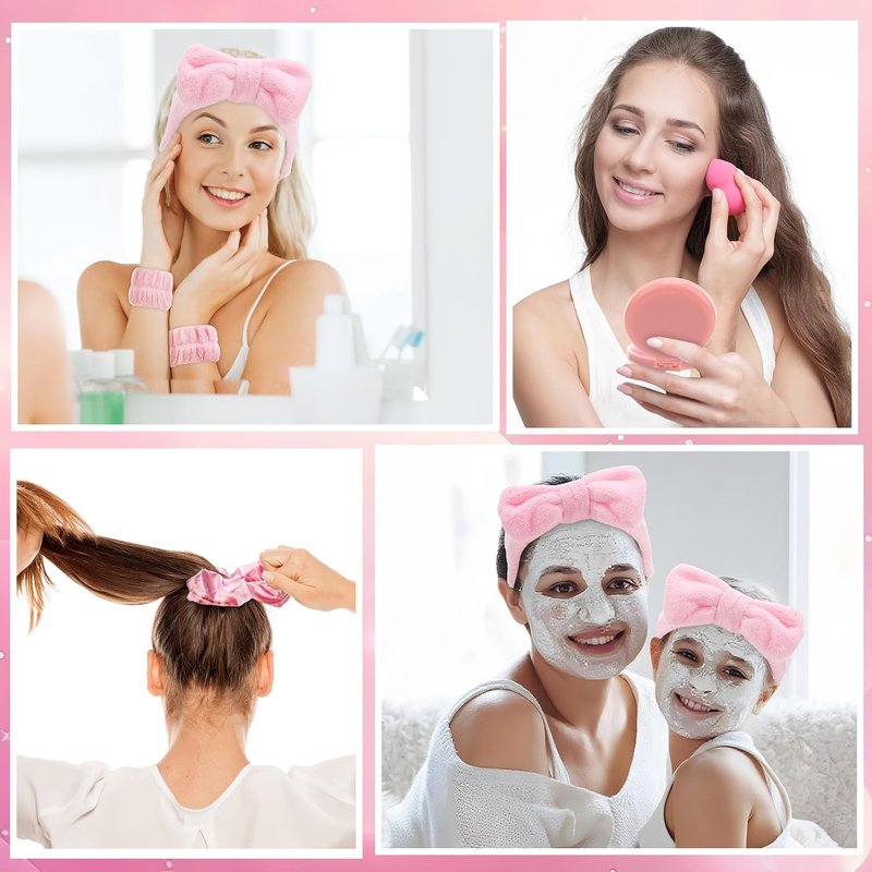 Spa Sleepover Party Supplies - 36 Pcs Set for Girls | Includes Headbands, Eye Masks, Scrunchies & More
