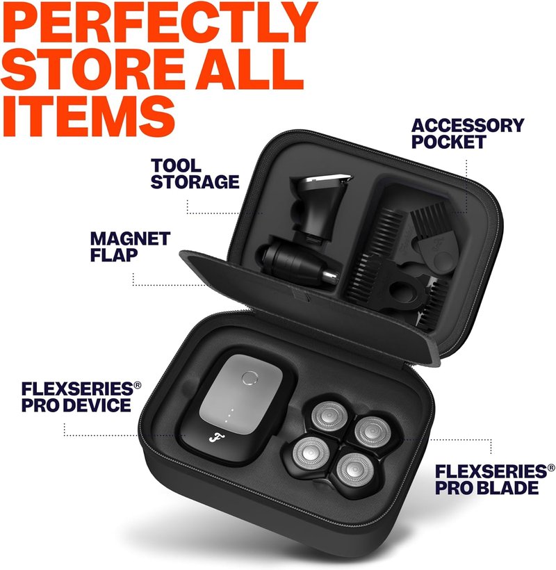FlexSeries® Pro Travel Case - Durable Head Shaver Protection & Organized Storage | Compact & Portable Design