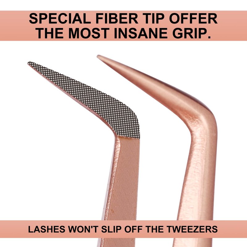 Fiber Tip Lash Tweezers For Eyelash Extension 4 Pcs Tweezers Professional Artist Tech Work Kit Tools,Best Volume Eyelash Lashes Extensions Precision Volume Boot 90 45 Degree(Titanium black)