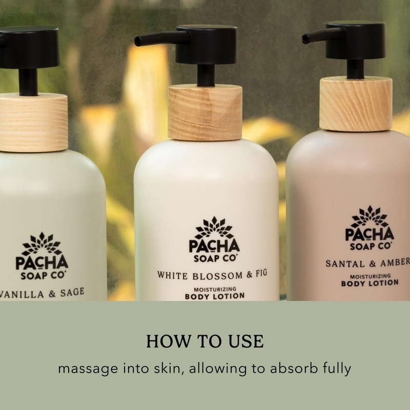 Pacha Soap Co. Body Wash & Lotion Set - Vanilla & Sage Scent, Hydrating & Moisturizing Formula with Clean Ingredients and Essential Oils, Paraben and Dye-Free, Made in USA, 2-Pack, 16 fl oz Each