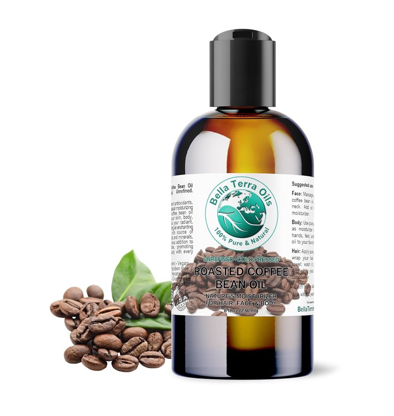 Roasted Coffee Bean Oil - Nourishing 8 oz Skin Oil with Vitamin E | Pure Coffee Essence