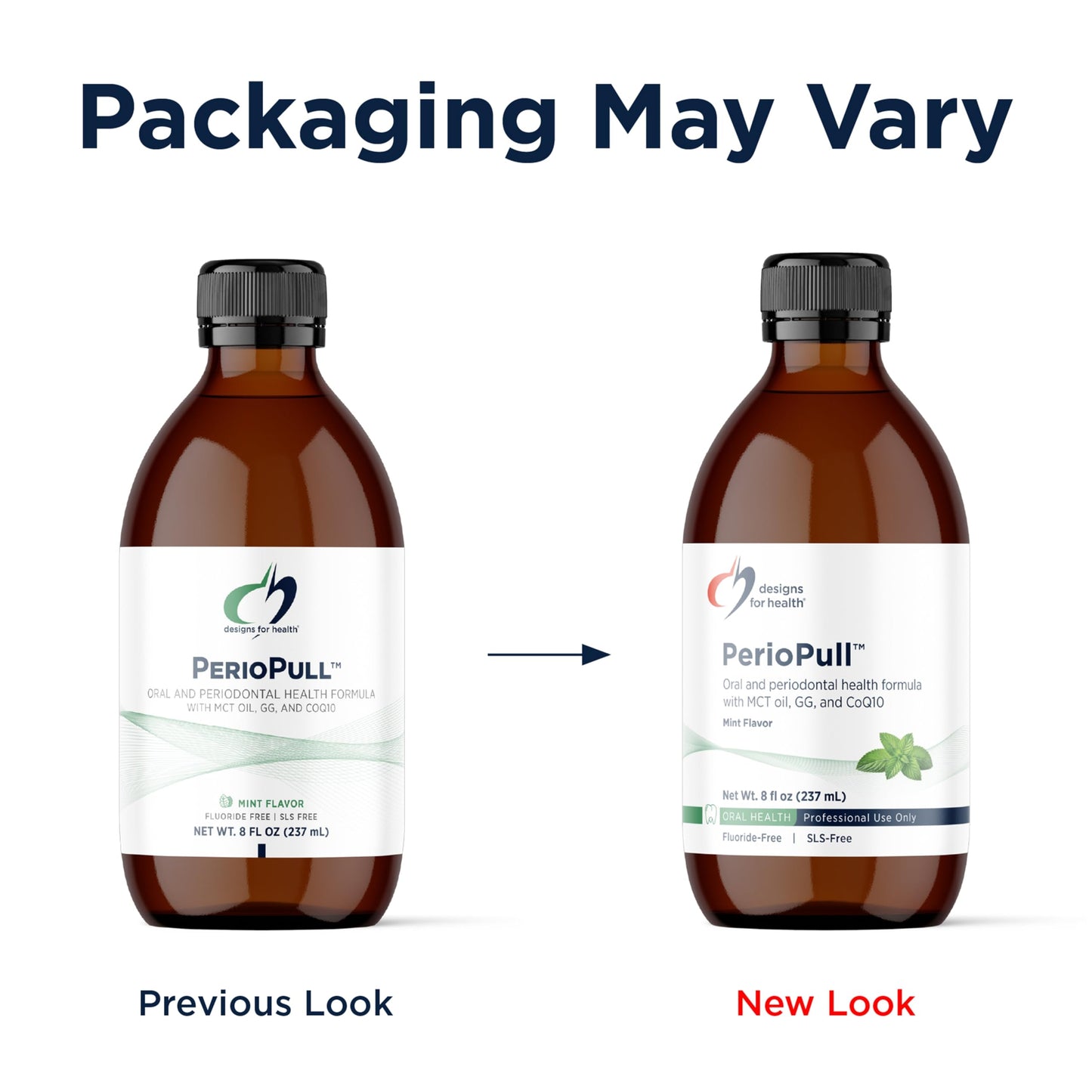 Designs for Health PerioPull - Pulling Oil for Teeth and Gums, Fresh Breath - Oil Pull with MCT Coconut Oil, GG, Bromelain & Coenzyme Q10 to Support Oral Health - Fresh Mint Flavor Oral Rinse (8oz)