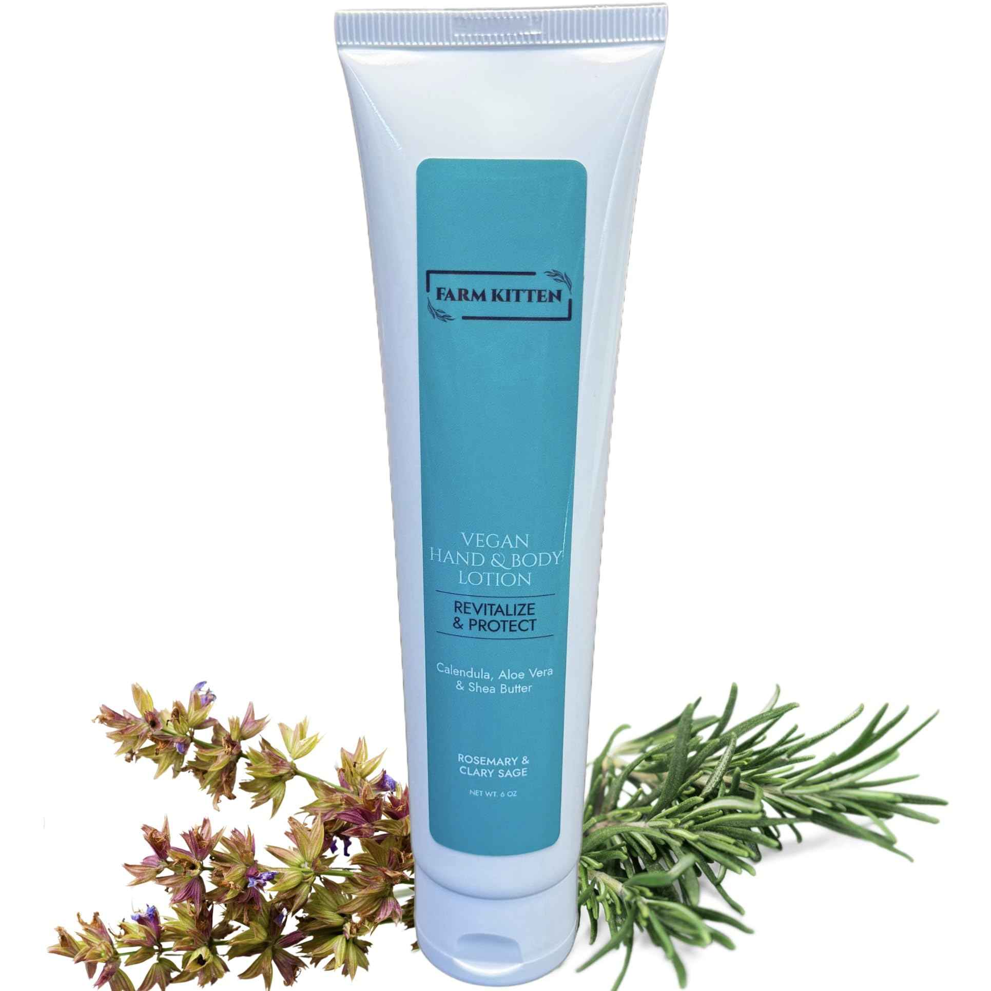 Farm Kitten Vegan Hand and Body Lotion infused with Rosemary and Clary Sage essential oils