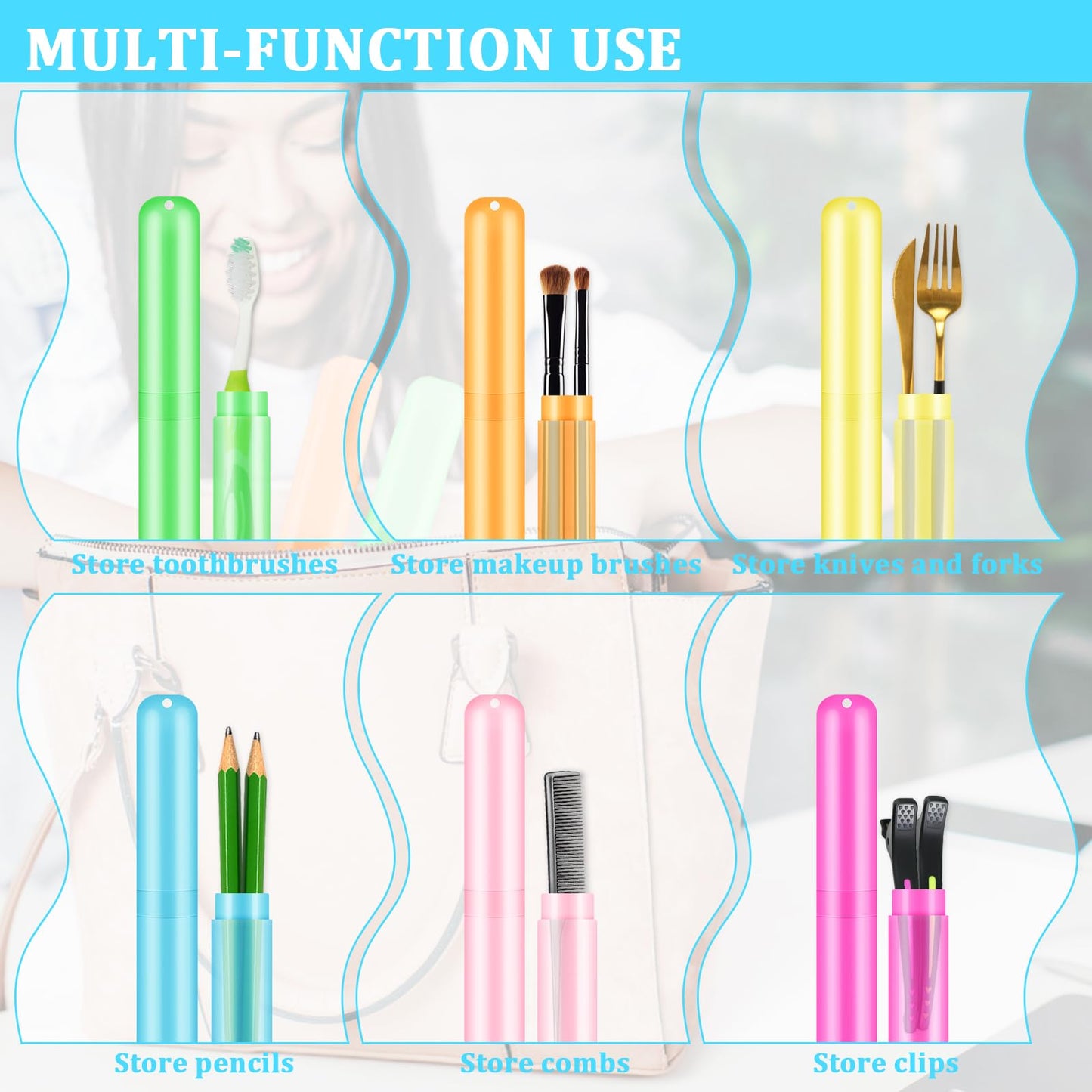 SIKEMAY 150PCS Travel Toothbrush Holder Bulk, Back to School, Classroom Pencil Case for Kids, Toothbrush Case Cover for Travel, Bathroom, Indoor, Outdoor, Trip, Camping, School