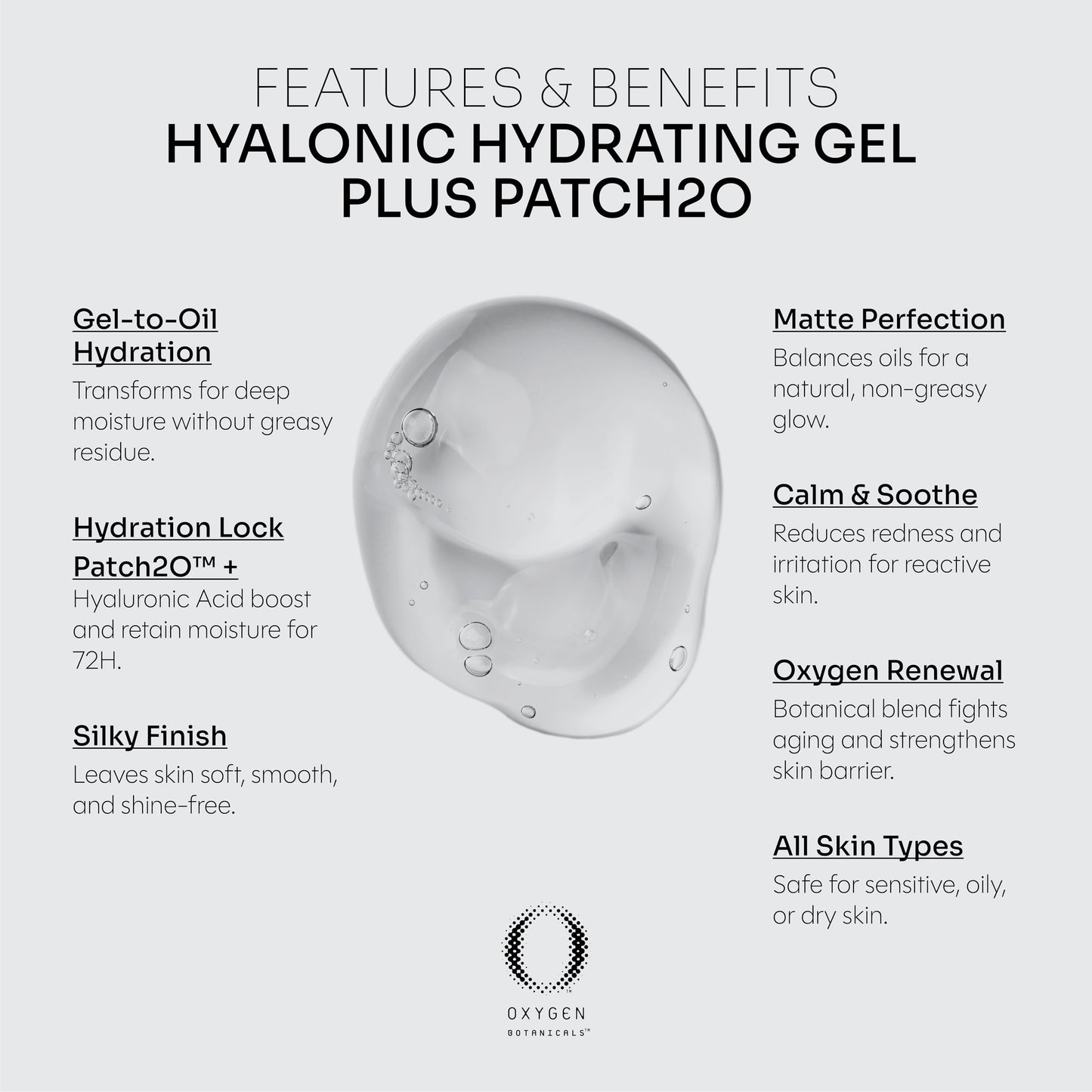 Hyaluronic Hydrating Gel plus PATCH2O -Moisturizing gel for all skin types, light and refreshing formula, daily protection-75ml (Hyaluronic Hydrating Gel)