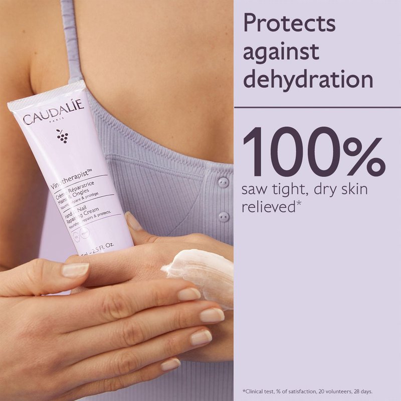 Caudalie Vinotherapist Hand and Nail Cream with Shea Butter and Grapeseed Oil, Vegan and Dermatologically Tested - 75 mL