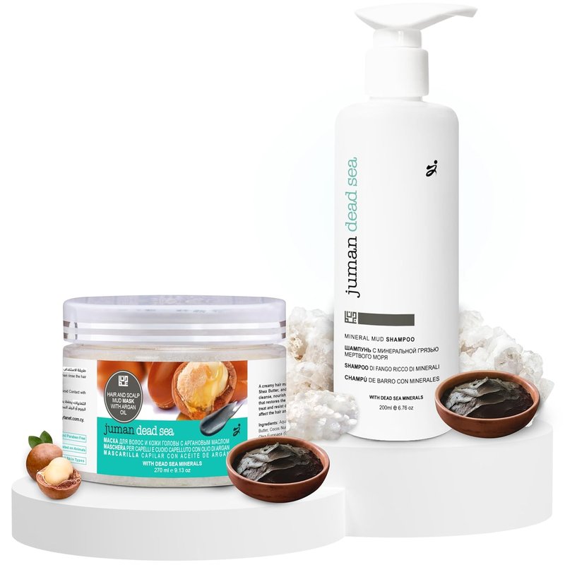 Dead Sea Minerals Shampoo & Conditioner Set - Scalp Care for Dry, Sensitive Skin | Vegan, Sulfate & Paraben-Free | Pack of 2