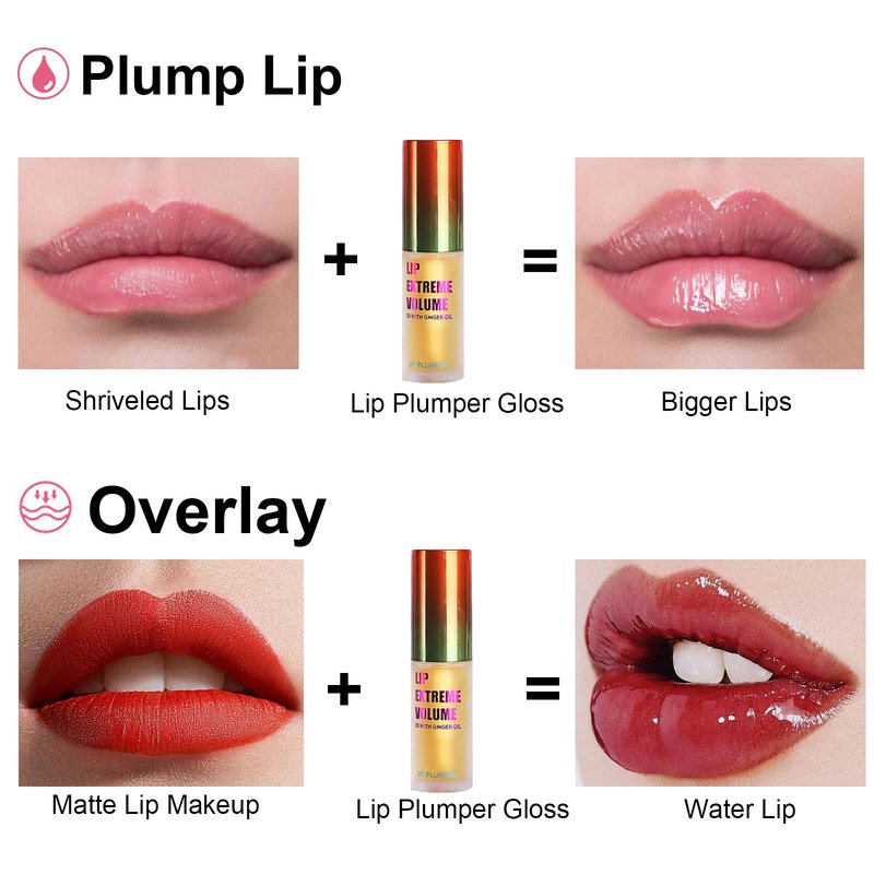 LAIKME Lip Plumper Extreme - Plumping Lip Gloss - Clear Lip Plump Gloss -Lip Enhancer Plumper - Lip Moisturizer for Dry Lips - Lip Filler Plumper - Volumize Lips Instantly for Thicker & Fuller Lips