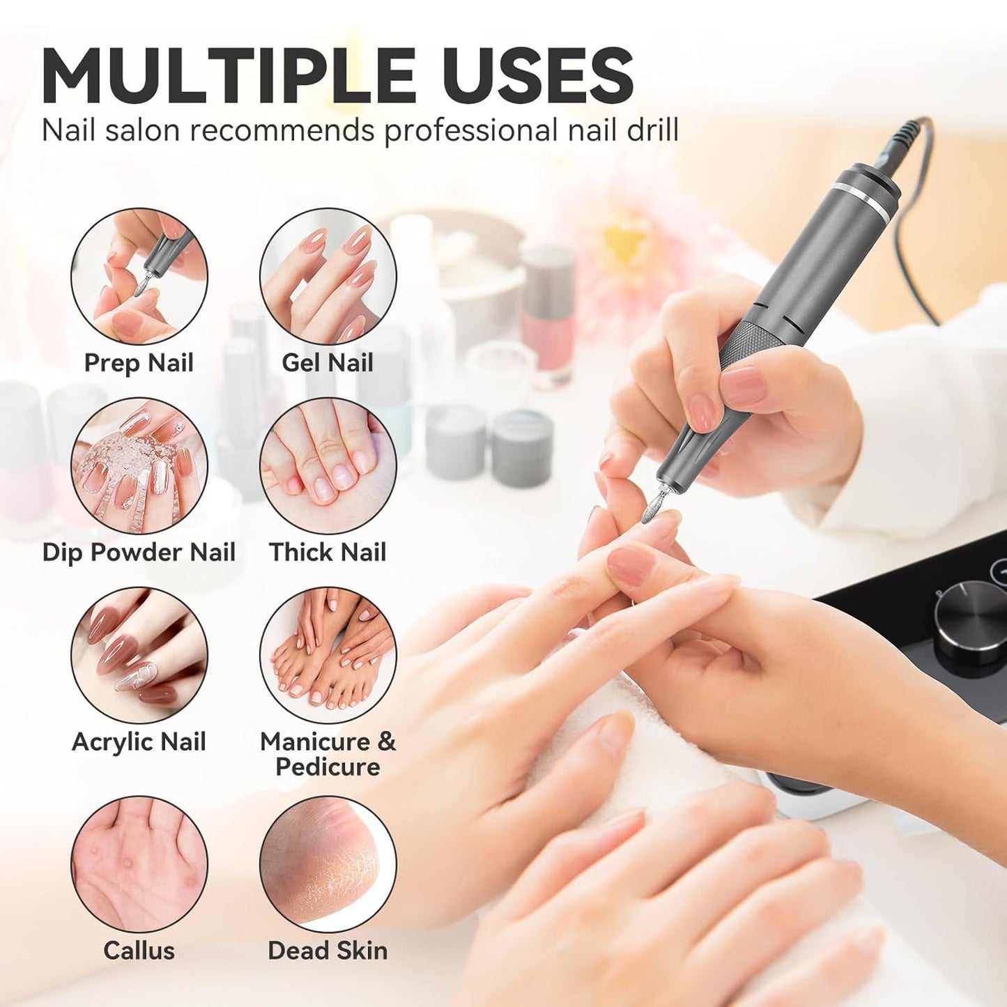 Acrylic Nail Tools Set - Professional Mobile Drill Kit for Nail Art & DIY Manicure | High-Quality Brushes, Files & Accessories