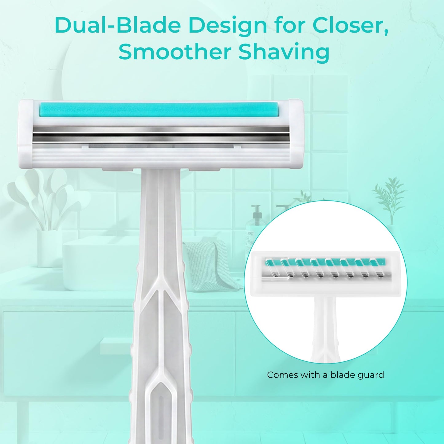 Disposable Razors, White Bulk Razors With Knife Caps, Individually Packaged, Razors In Bulk Suitable For Hotels, Shelters, Homeless People, Nursing Homes, Charities, Churches (100-PACK)