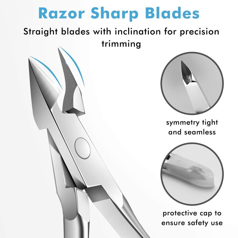 6 Packs Cuticle Trimmer with Pusher - Professional Stainless Steel Cuticle Nippers Cutter Clippers and Cuticle Remover Manicure Tools for Fingernails Toenails (silver)