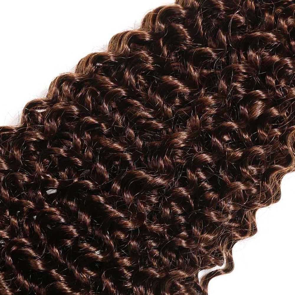 24 inch Brown Bundles Human Hair #4 Kinky Curly Bundles Chocolate Brown Human Hair Bundle 100g