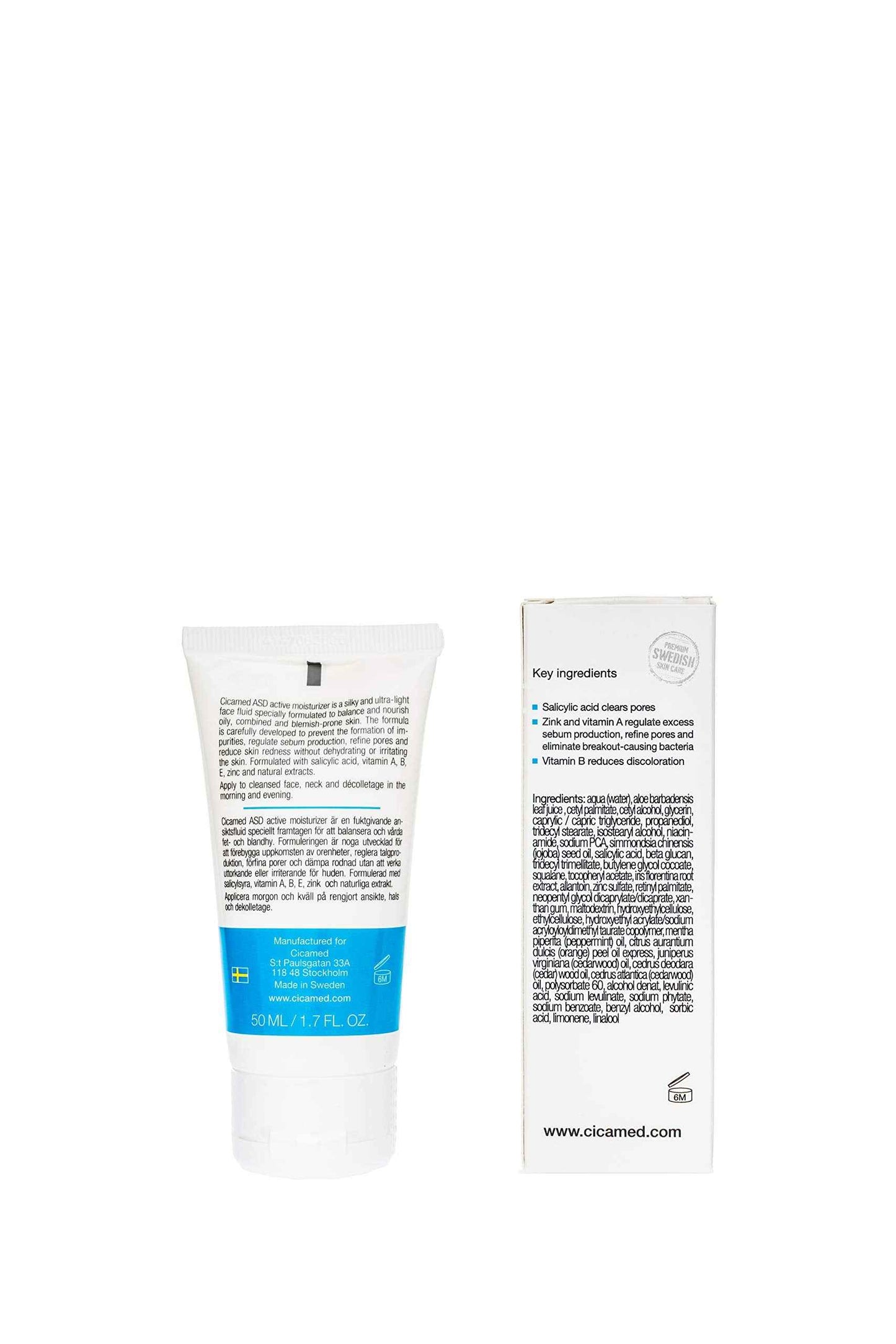 Moisturizer for Acne, Cicamed Medical Science, ASD Active Acne Scars Blemishes Oily Skin and Discoloration