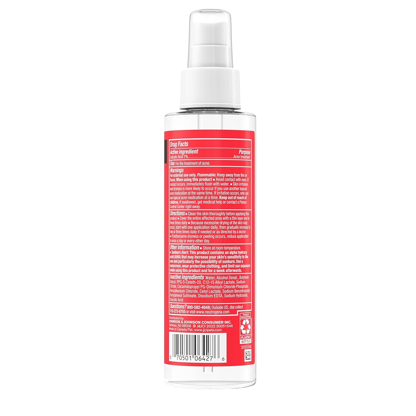 Neutrogena Acne Spray - Salicylic Acid Treatment for Body Breakouts | Fragrance-Free, 5.5 fl. oz