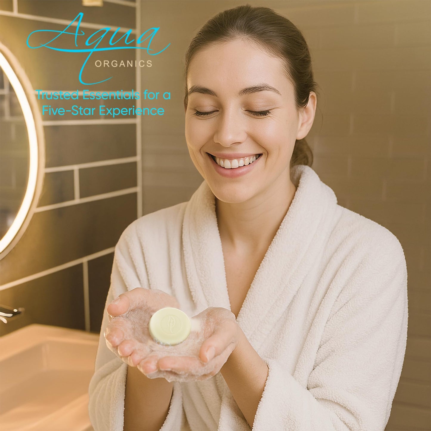 1-Shoppe All-in-Kit Aqua Organics Bar Soap, Travel Size Beach Hotel Amenities, 0.5 oz (Case of 100)
