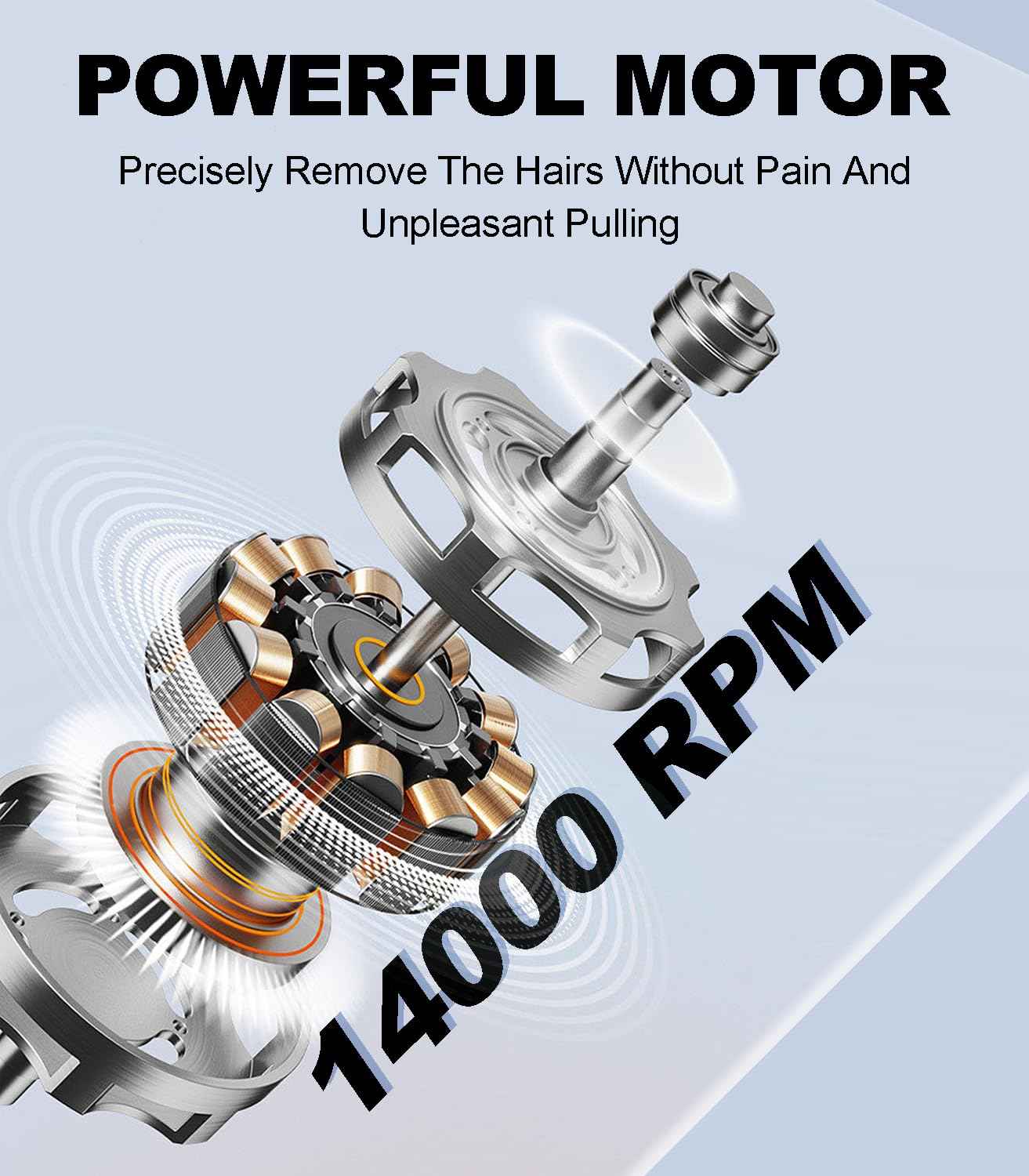 Nose Hair Trimmer - 2025 Professional Painless Ear Hair Trimmers for Men, USB Rechargeable Nose Hair Trimmer Clipper – 14,000 RPM IPX7 Waterproof Dual Edge Blades, Blue