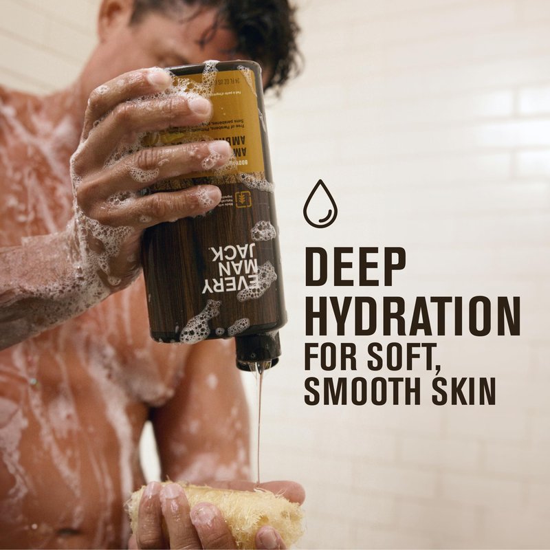 Every Man Jack Eucalyptus Mint Hydrating Mens Body Wash for All Skin Types - Cleanse, Nourish, and Hydrate Skin with Naturally Derived Ingredients - Paraben Free, Phthalate Free, Dye Free - 33.8oz